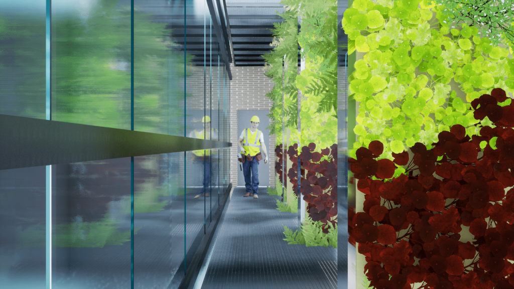 Render jardines verticales para mejorar la eficiencia energética 