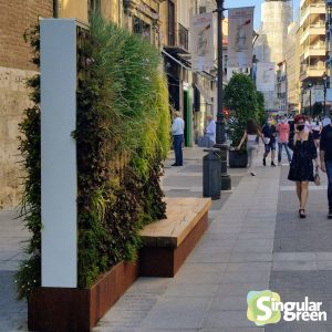 urbanbiofilter banco con plantas