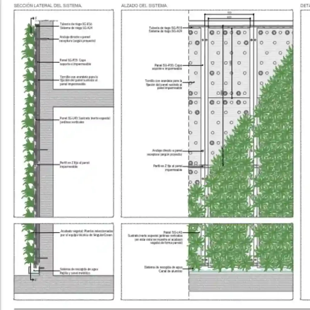 detalle constructivo jardines verticales